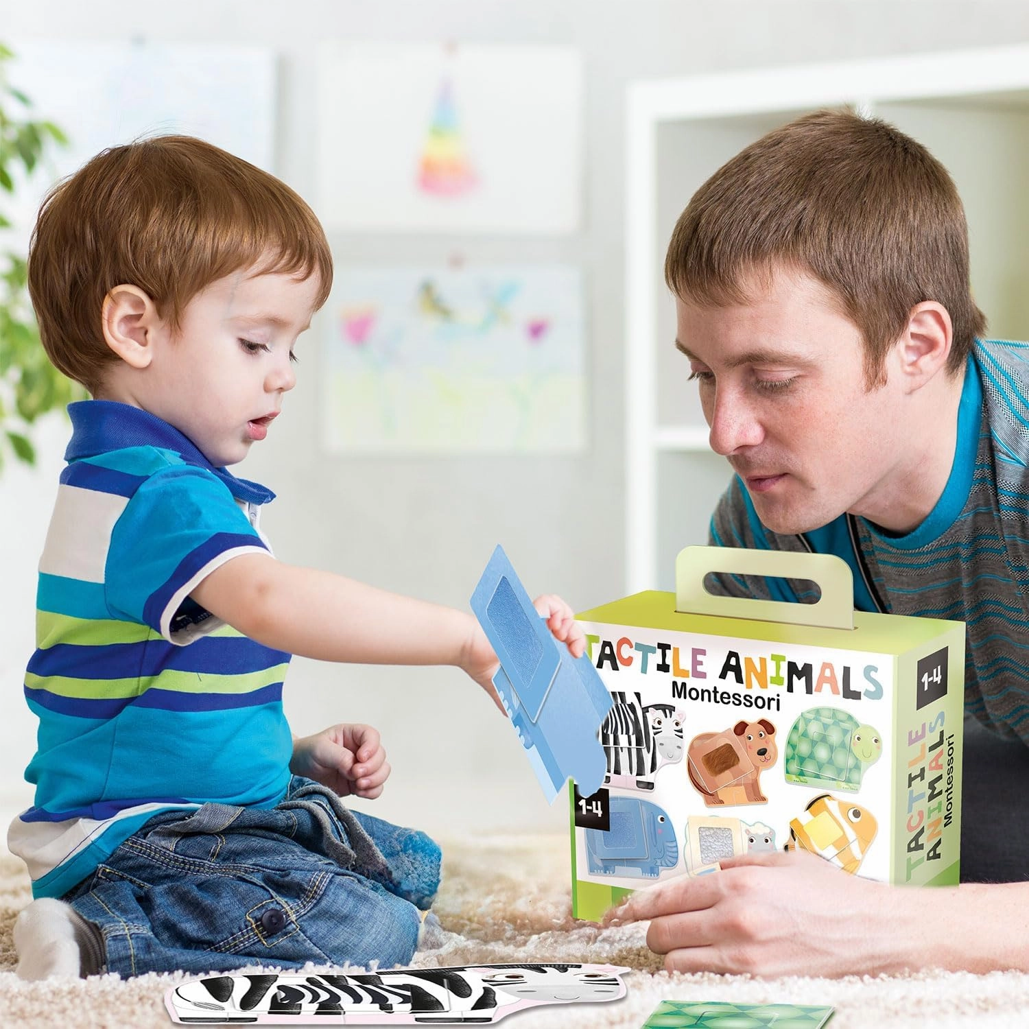 Tactile Animals Montessori – Toddler Learning Activities Ages 1-4, Educational Sensory Toys for 1 2 3 4 Year Old Boys Girls, Montessori Baby Learning Toys for 1  Year Old, Classroom Must Haves
