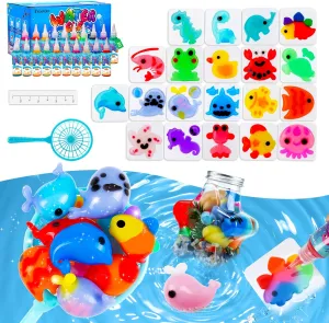 Teexpert Magic Water Elf Toy Kit - Aqua Fairy DIY Squishy Maker Craft Kit for Kids, Boys and Girls, 20 Magic Colors and Molds, Creative Arts and Crafts Gift for Christmas, Birthday, Ages 3 