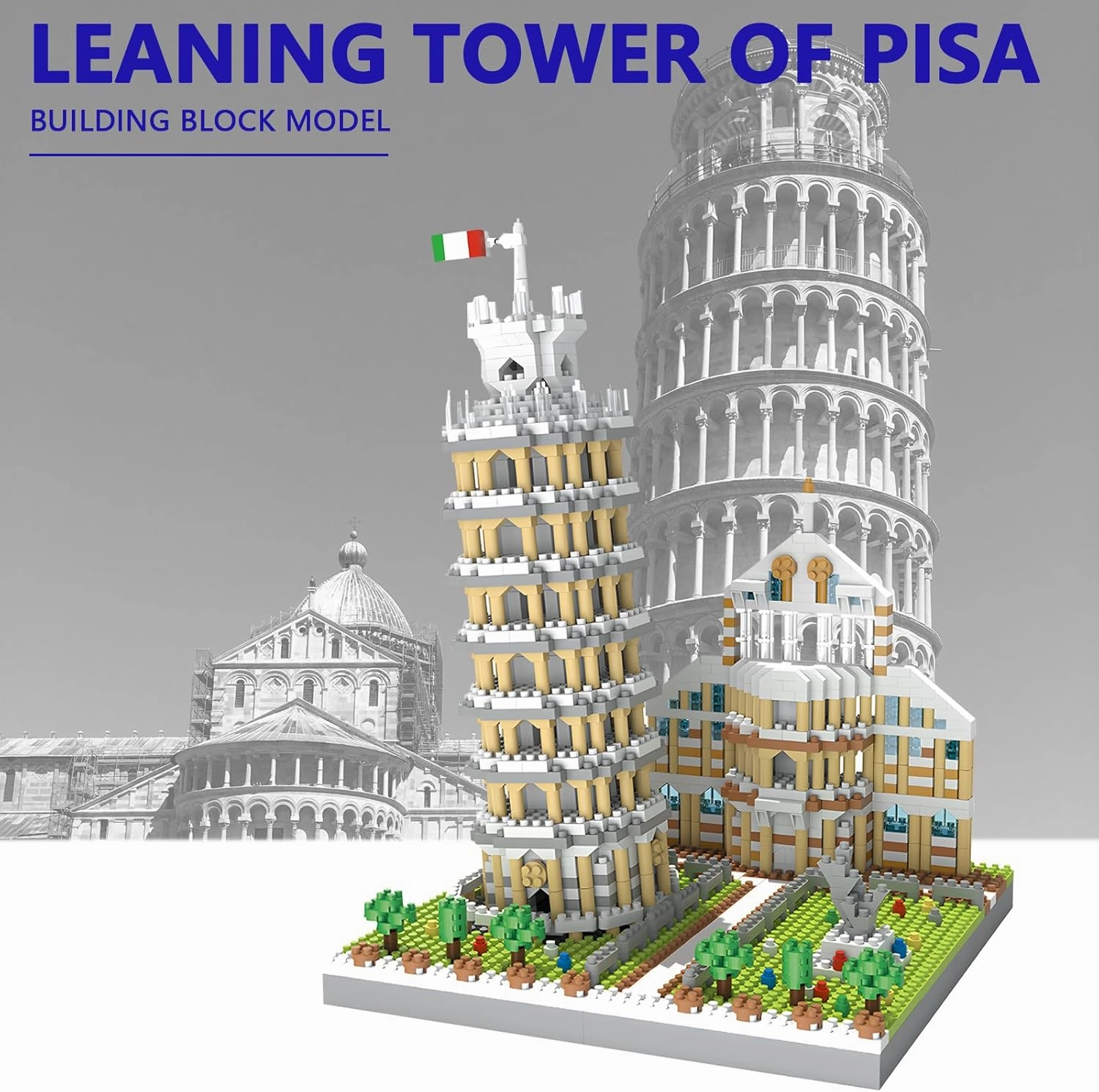 The Leaning Tower of Pisa Micro Mini Building Blocks Set for Adults World Famous Landmark Series Architecture Model Kit Toys Gift for Kids 8-12 Ages