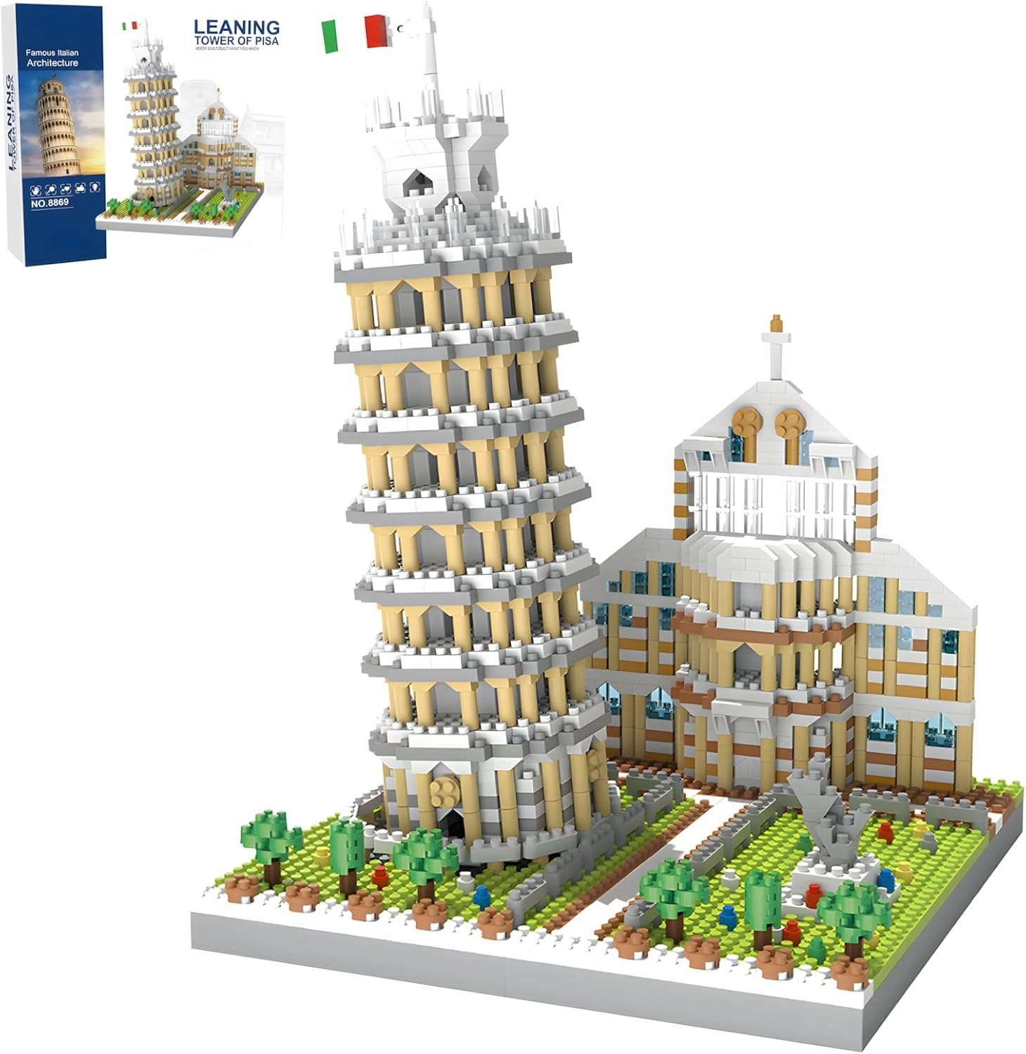 The Leaning Tower of Pisa Micro Mini Building Blocks Set for Adults World Famous Landmark Series Architecture Model Kit Toys Gift for Kids 8-12 Ages