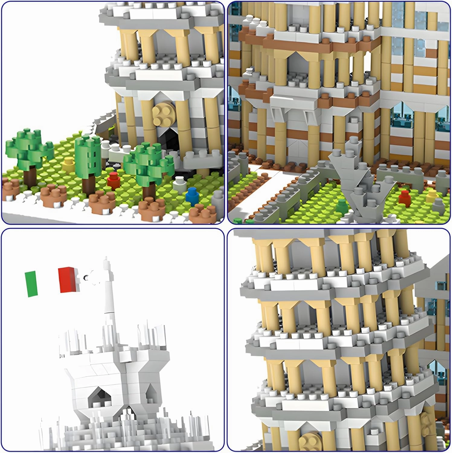 The Leaning Tower of Pisa Micro Mini Building Blocks Set for Adults World Famous Landmark Series Architecture Model Kit Toys Gift for Kids 8-12 Ages