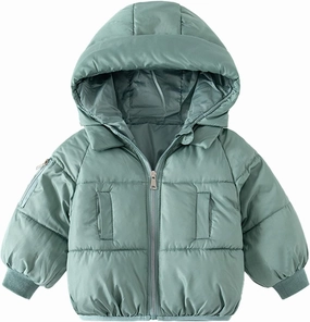 Toddler Baby Boys Girls Solid Long Sleeve Lightweight Puffer Jacket with Hood Kids Winter Coats Infant Down Jacket