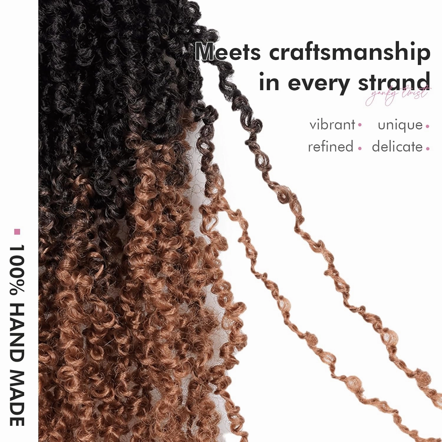 Toyotress Yanky Twist Crochet Hair - 12 Inch 8 Packs (30 Strands/Pcs) Fluffy Spring Mini Twist Short Bob Passion Twist, Ombre Brown Pre-Looped Crochet Braids Braiding Hair (12 Inch, OT30-8P)