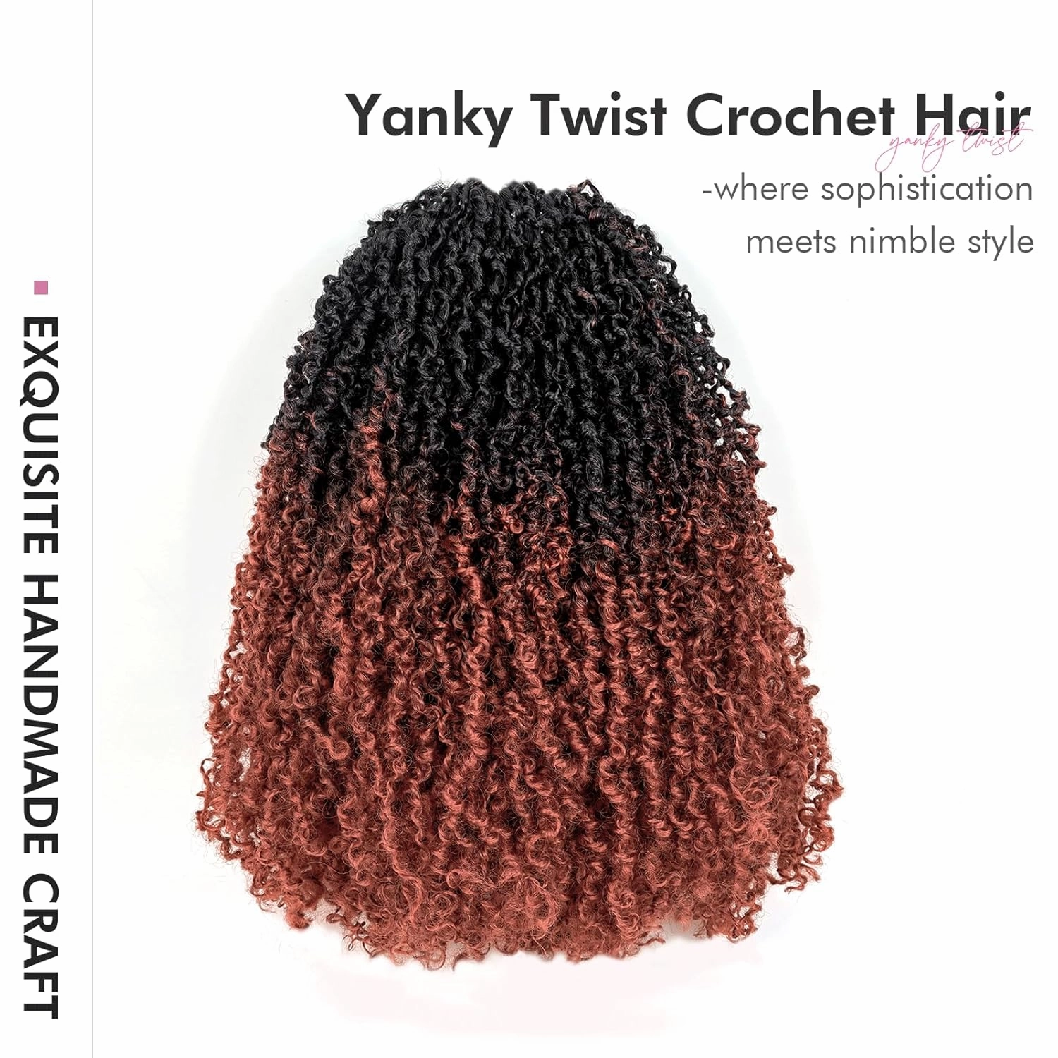 Toyotress Yanky Twist Crochet Hair - 14 Inch 8 Packs (30 Strands/Pcs) Fluffy Spring Mini Twist Short Bob Passion Twist, Ombre Ginger Pre-Looped Crochet Braids Braiding Hair (14 Inch, OT350-8P)