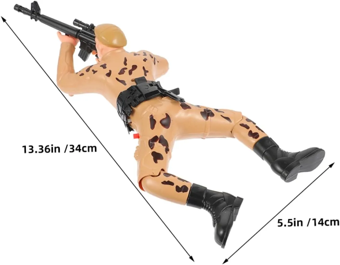 Toyvian 2pcs Crawling Soldier for Boys Interactive Army Action Figures Engaging Plaything for Safe Soldiers Early Learning Parent Bonding