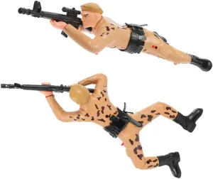 Toyvian 2pcs Crawling Soldier for Boys Interactive Army Action Figures Engaging Plaything for Safe Soldiers Early Learning Parent Bonding
