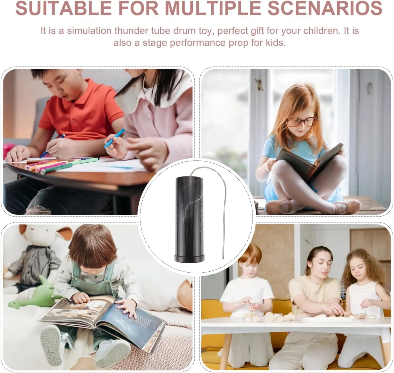 Toyvian Spring Drum Simulation Toy for Boy Girl Portable Dubbing Instrument Music Teaching Supply Musical Skills Safe Material Design for Boys Girls