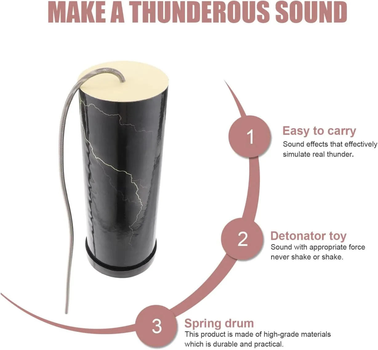 Toyvian Spring Drum Simulation Toy for Boy Girl Portable Dubbing Instrument Music Teaching Supply Musical Skills Safe Material Design for Boys Girls