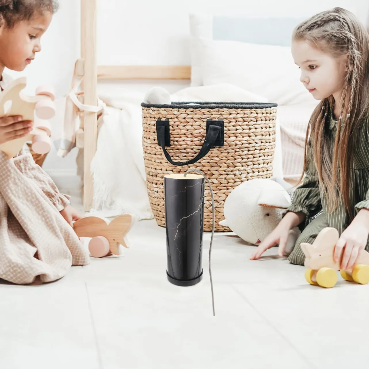 Toyvian Spring Drum Simulation Toy for Boy Girl Portable Dubbing Instrument Music Teaching Supply Musical Skills Safe Material Design for Boys Girls