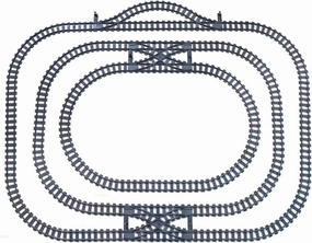 Train Track Railroad Accessories - City Train Track System with Railroad Crossing, Compatible with Major Brand Trains in Building Blocks