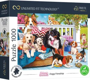 Trefl Premium - UFT Cuteness Overload: Doggy Friendship Puzzles - 1000 Pieces, Thickest Cardboard, Organic, Dogs, Puppies, Animals, Soft Image, Entertainment for Adults and Children from 12 Years