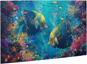 Underwater World 500 Pieces Of Adult Wooden Puzzle,Colorful Corals And Fish,Vibrant And Unique Design,Deep Relaxation For Yourself,Relieve Stress And Enjoy The Fun Of Solving Puzzles