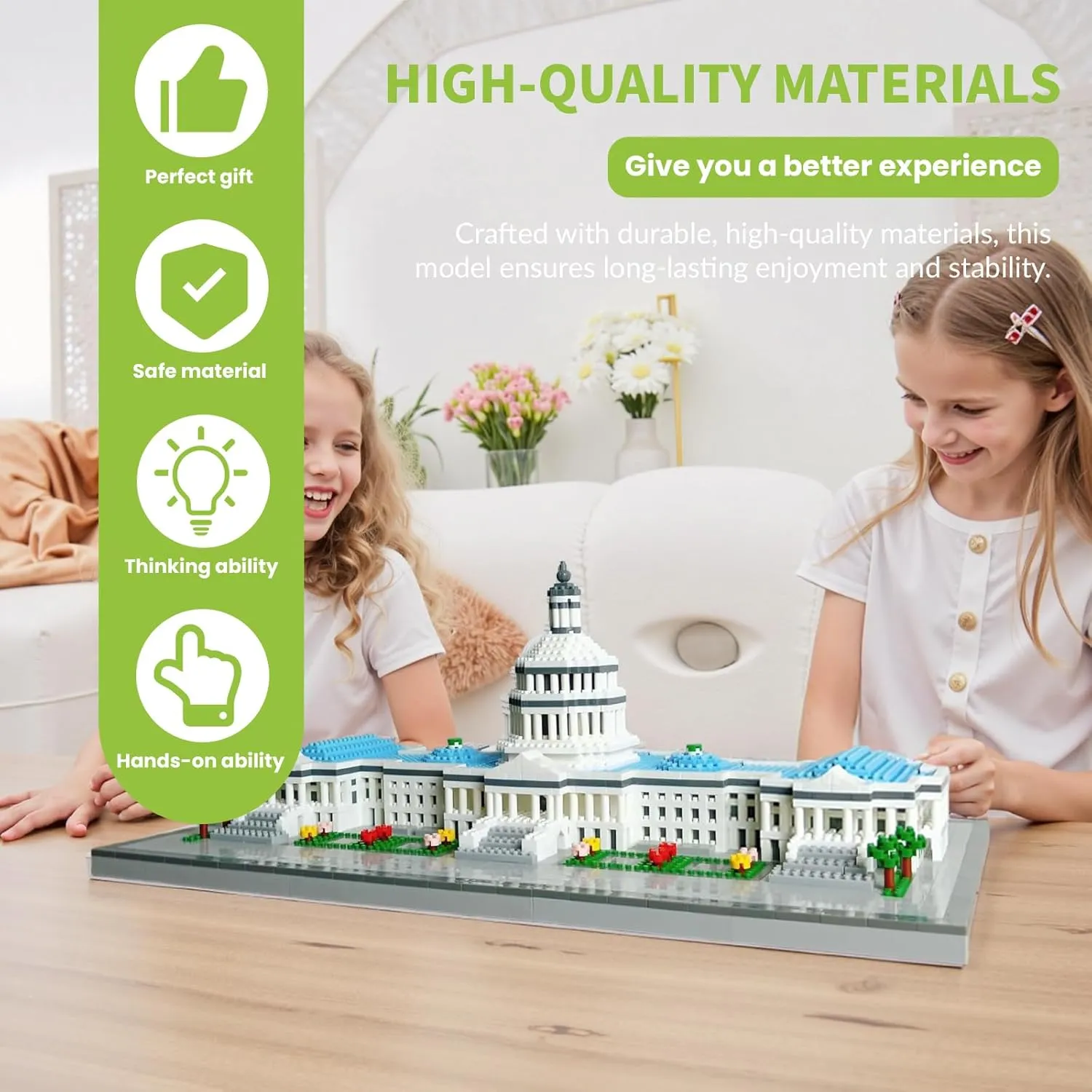 United States Capitol Architecture Model Micro Mini Building Blocks Sets World Famous Architectural Building Toys Gift for Adults and Kids 2800 Pieces