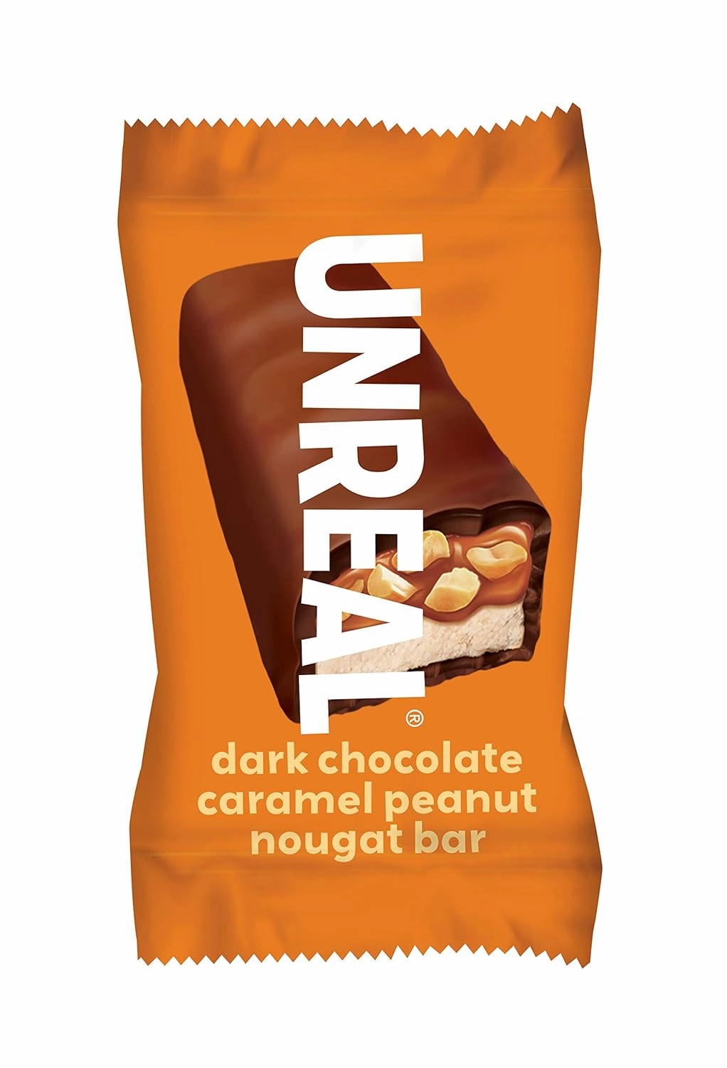 UNREAL Dark Chocolate Peanut Caramel Nougat Bars (30 Mini Bars) | 70% Organic Ingredients, Fair Trade, Non-GMO | No Corn Syrup, Sugar Alcohols, Soy | .67oz each