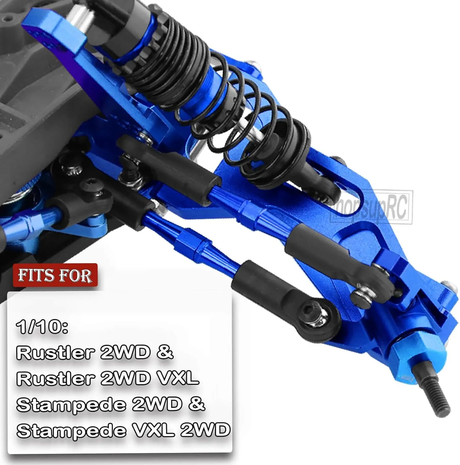 Upgrades Part for 1/10 Stampede/Rustler 2WD,Drive Shaft CVD&RC Shocks&Adjustable Turnbuckles Camber Links&A Arm&Caster Block&Steering Blocks&Rear Stub Axle Carriers,Wheel Hex&Hex Hub,Blue