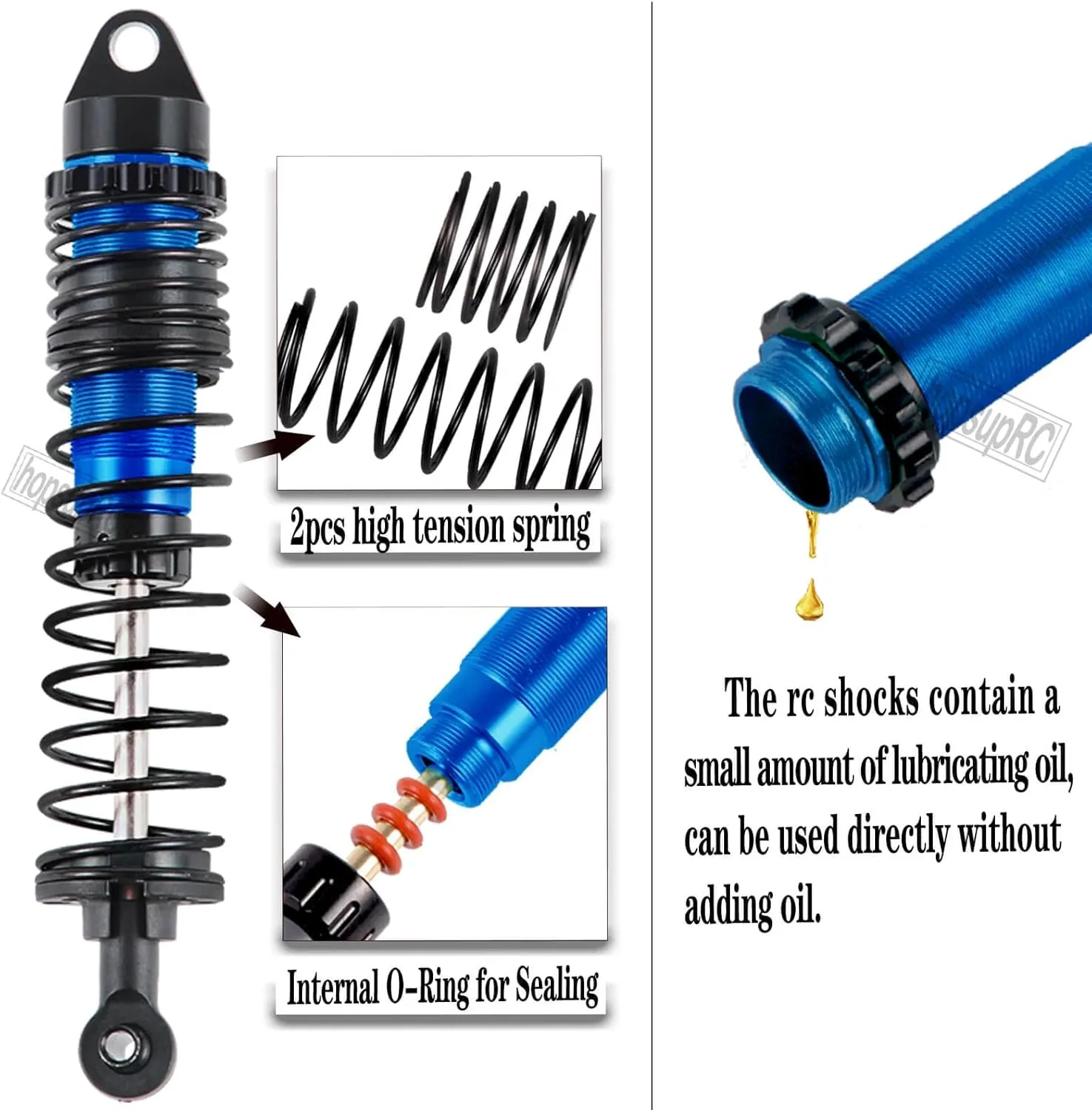 Upgrades Part for 1/10 Stampede/Rustler 2WD,Drive Shaft CVD&RC Shocks&Adjustable Turnbuckles Camber Links&A Arm&Caster Block&Steering Blocks&Rear Stub Axle Carriers,Wheel Hex&Hex Hub,Blue