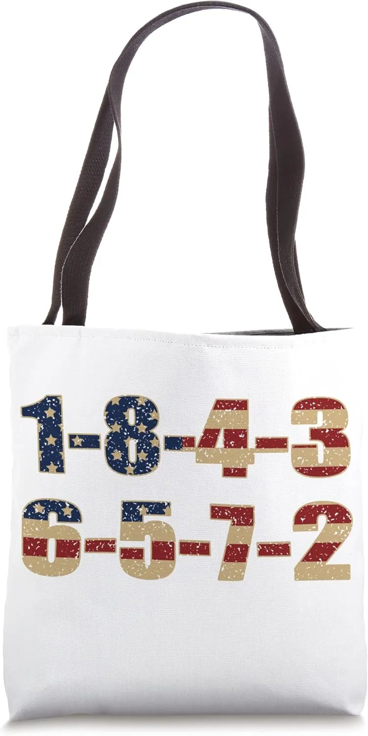 USA Flag 18436572 Firing Order Small Block Engine V8 Block Tote Bag