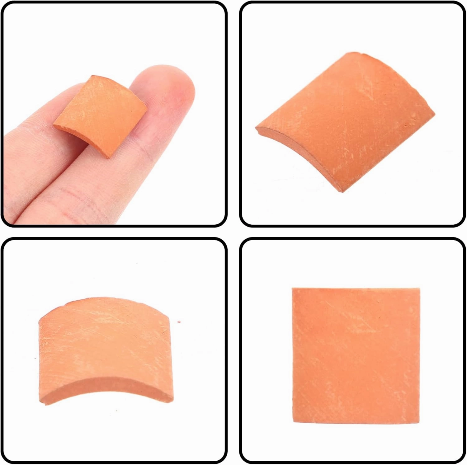 Vaguelly 80 PCS Mini Bricks Roof Tiles, 1:16 Tiny Red Bricks Miniature Model Cement Bricks Set, Stone Dollhouse/Railway/Landscaping Building Set, 17 x 16 x 2mm
