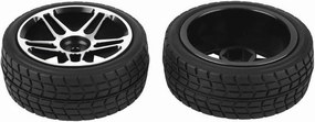 VGEBY 2pcs 1/10 RC Truck Rubber Tire Wheel Tyre for Racing On Road Car (Black)