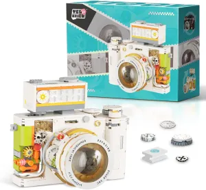 Vintage Camera Mini Building Set for Adults, White Classic Replica Toy Camera, Creative Gifts for Teens Boys Girls 8  Photographer(508 pcs)
