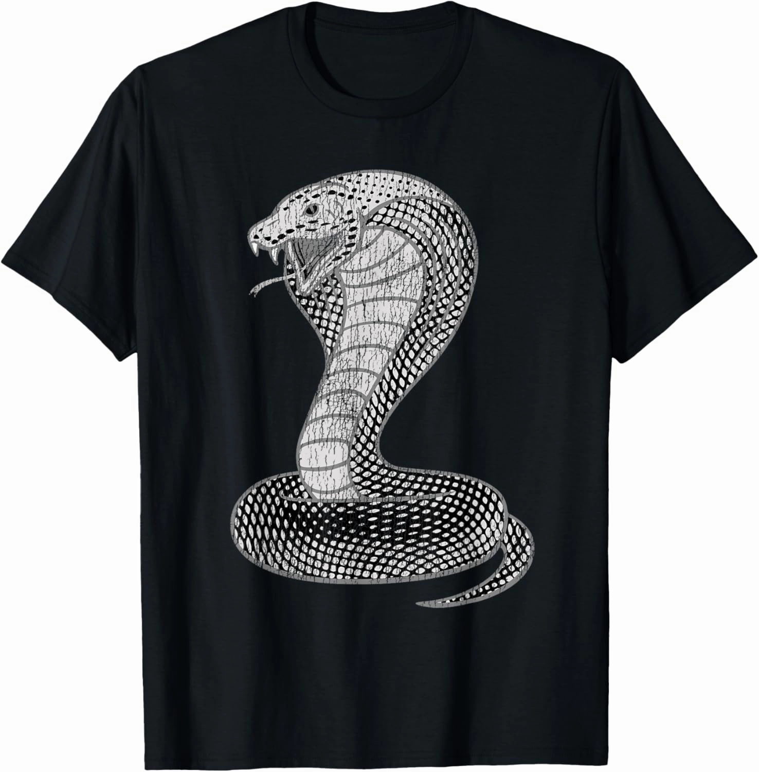 Vintage Distressed King Cobra Power Snake Muscle Car Karate T-Shirt