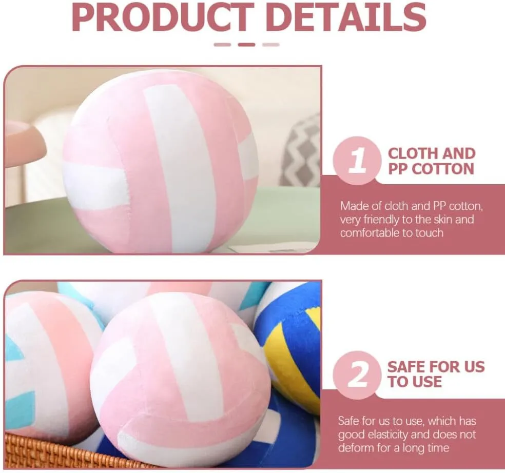 Volleyball Plush Toy Stuff Animal Soft Volleyball Blue Pillows Sports Plush Volleyball Accessories Pink Pillows Pillow for Kids Mini Pp Cotton Child Balloon Ball Hairy