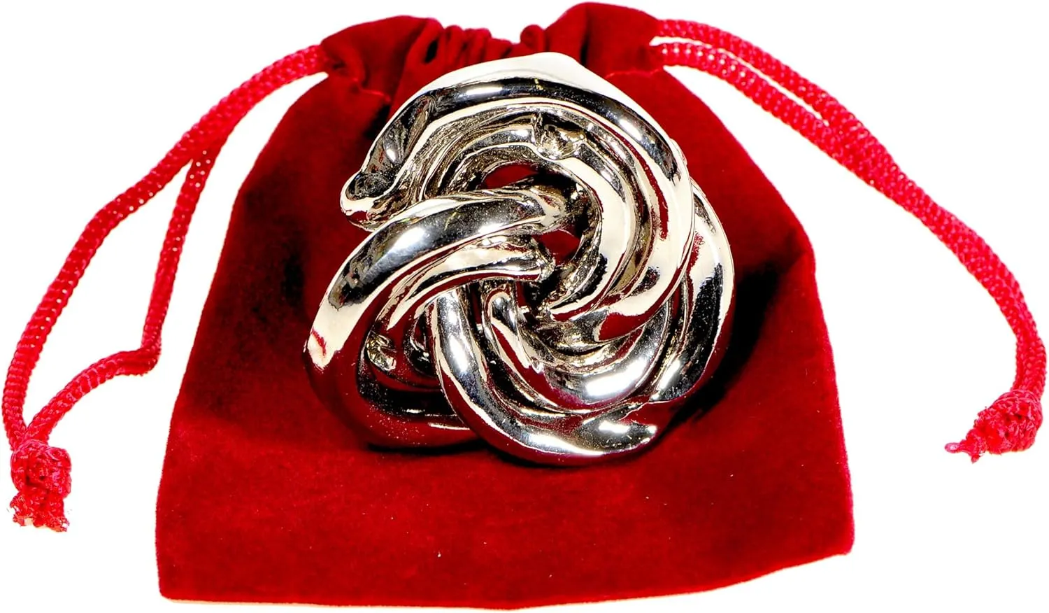 Vortex Hanayama Puzzle, Level 6 Difficulty, Bonus RED Velveteen Pouch, Bundled Items
