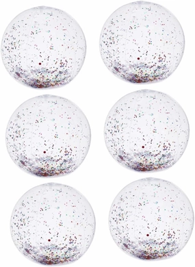 Wakauto Sequin Beach Ball Set Inflatable for Boys and Girls 16 PVC Great Party Accessory