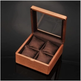 Watch Box Single For Men And Women Wooden Watch Box With Transparent Glass Top Cover, 4-digit Storage Watch Box,Jewelry Storage Box Luxury Watch Case Display Organizer(Color:B)