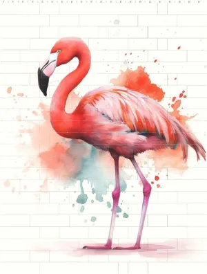 Watercolor Flamingo Building Block Puzzle Personalized Building Bricks Block Puzzle Building Family Keepsake DIY Brick Block Puzzles Valentine's Day Gifts for Home Decor Brick Puzzle