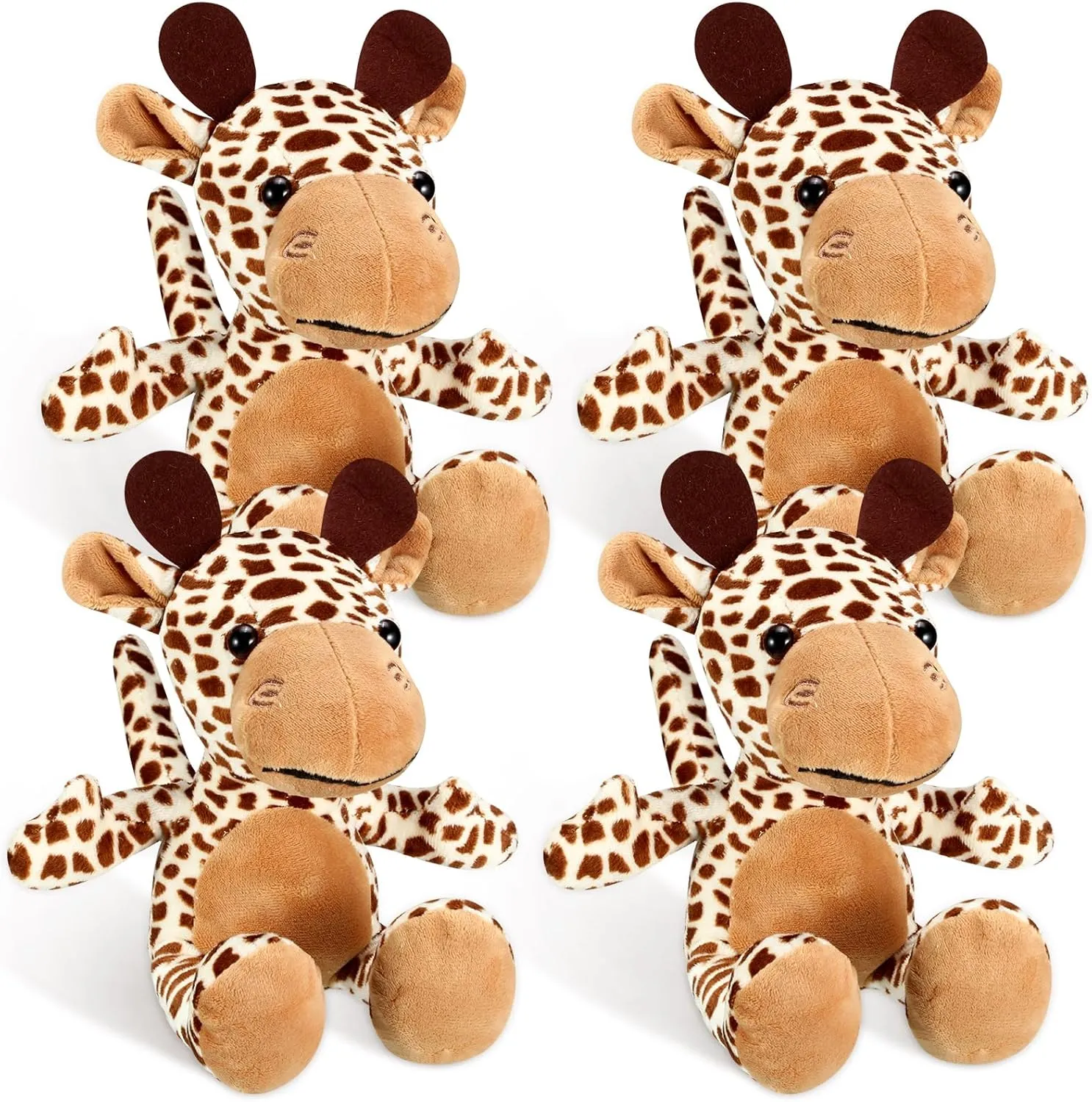 Wettarn 4 Pcs Stuffed Giraffe Toys Bulk Stuffed Animal 9.8'' Cute Soft Plush Cuddly Giraffe Gifts Baby Plushies Zoo Wild Animal Party Decorations for Kids Girls Boys Birthday