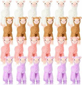 Wettarn 24 Pcs 7.87 Inch Mini Llama Stuffed Animal Alpaca Plush Llama Plush Alpaca Stuffed Animal Doll Toys for Birthday Party Gift Supplies, 4 Colors