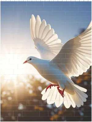White Dove Flying in The Sun Building Block Puzzle Personalized Building Bricks for Adults Block Puzzle Building DIY Brick Block Puzzles Valentine's Day Gifts for Home Decor Brick Puzzle