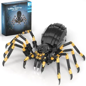 Wild Animals Spider Building Set, Magic Animal Black Spider Model Kit, Horror Halloween Spiders Toy for Kids Adults 8  (445PCS)