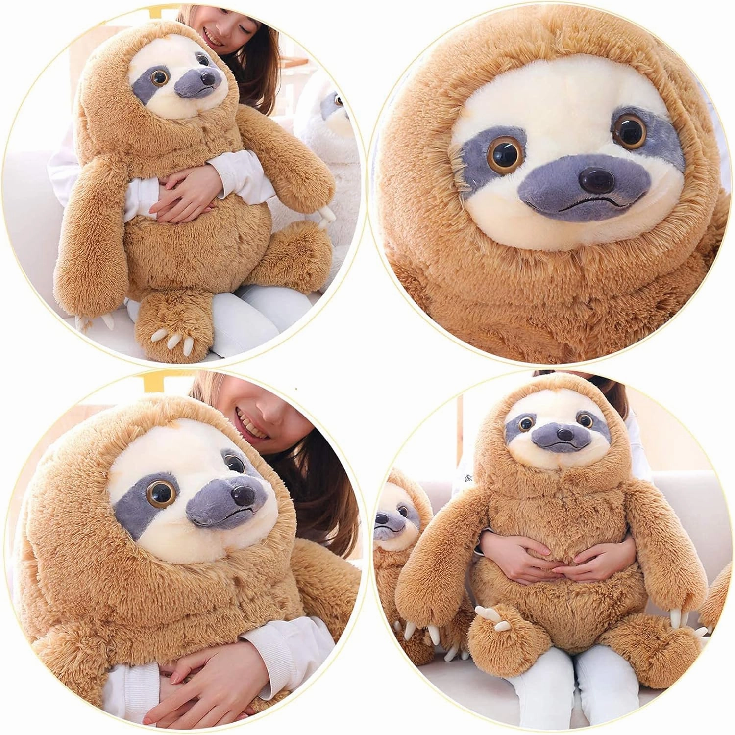 Winsterch Giant Stuffed Animal, Big Sloth Stuffed Animals Plush Sloth Toy Large Stuffed Sloth Animal Gift for Kids,Boy,Girls, (Brown,27.5 in)