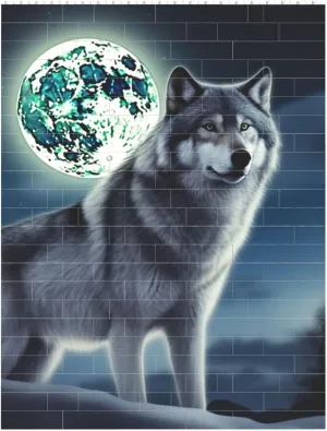 Wolf Under Moon Building Block Puzzle Personalized Building Bricks for Adults Block Puzzle Building DIY Brick Block Puzzles Valentine's Day Gifts for Home Decor Brick Puzzle