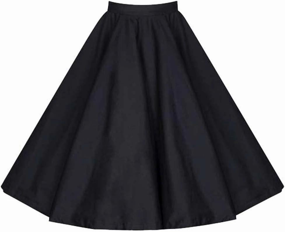Women 50s Vintage Polka Dot A Line Pleated Midi Skirt Floral Cherry Cocktail Swing Skirt High Waist Knee Length Flared Skirt