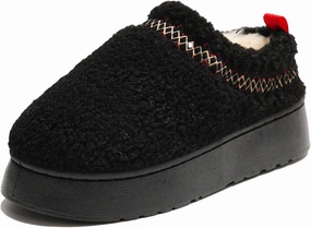 Women's Platform Clogs Mini Boots Plush Lining Fuzzy Slippers Slip on Fluffy Snow Boots for Women