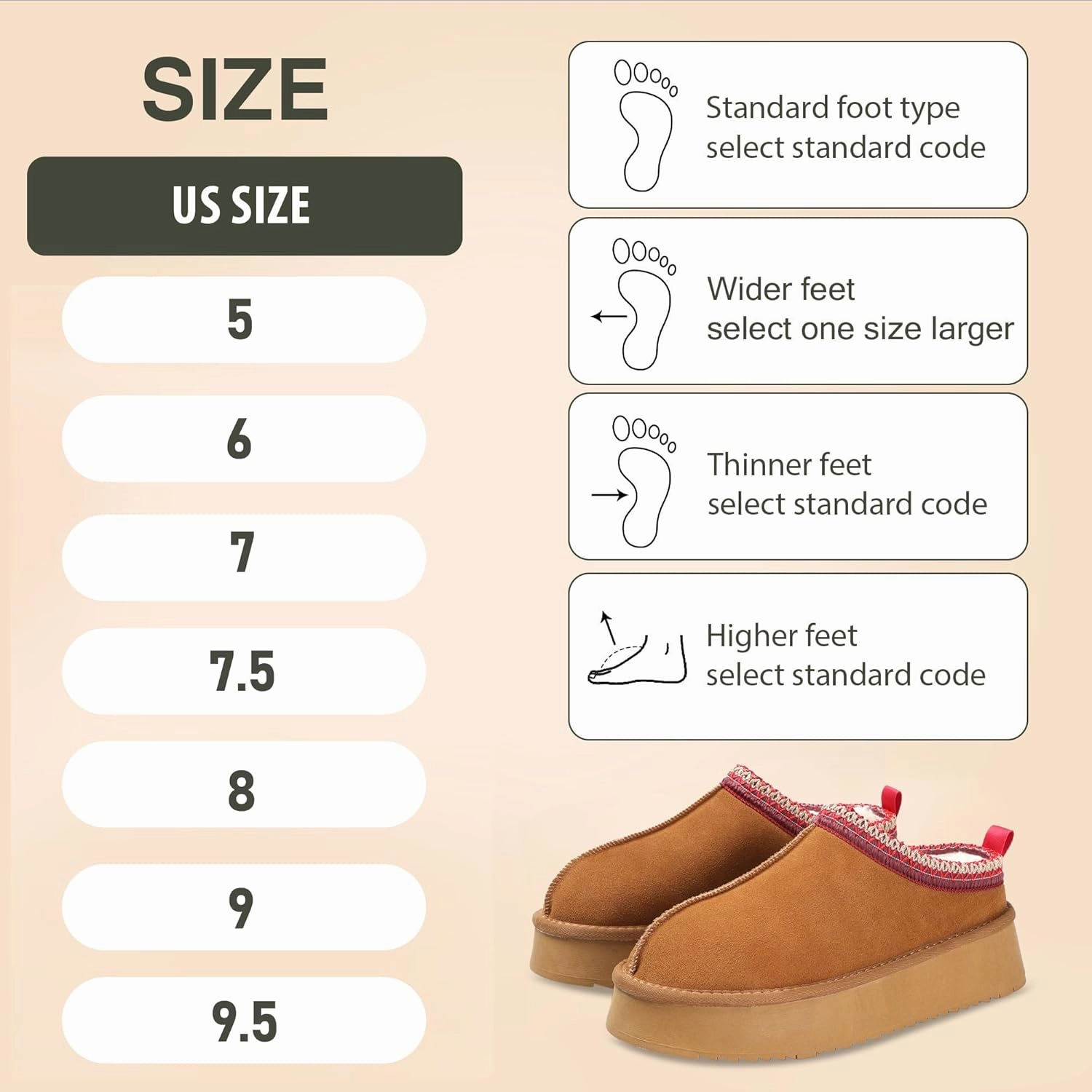 Women's Slippers Platform Mini Boots Short Ankle Boot Fur Fleece Lined House slippers Anti-Slip Boot For Outdoor