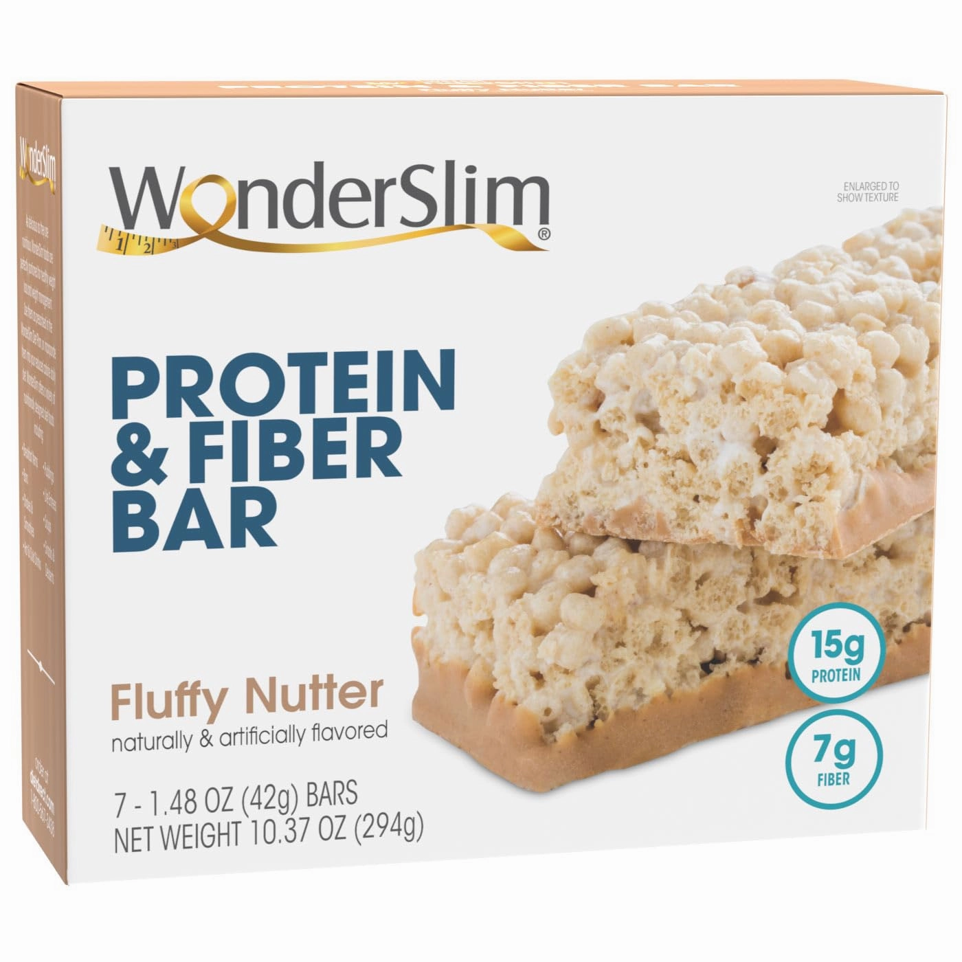 Wonderslim High Fiber Protein Bars, Fluffy Nutter | 15g Protein, 7g Fiber | Low Sugar, Low Carb | Healthy Indulgence | Satisfying, Supports Energy & On-the-Go Convenience, 7 Pack