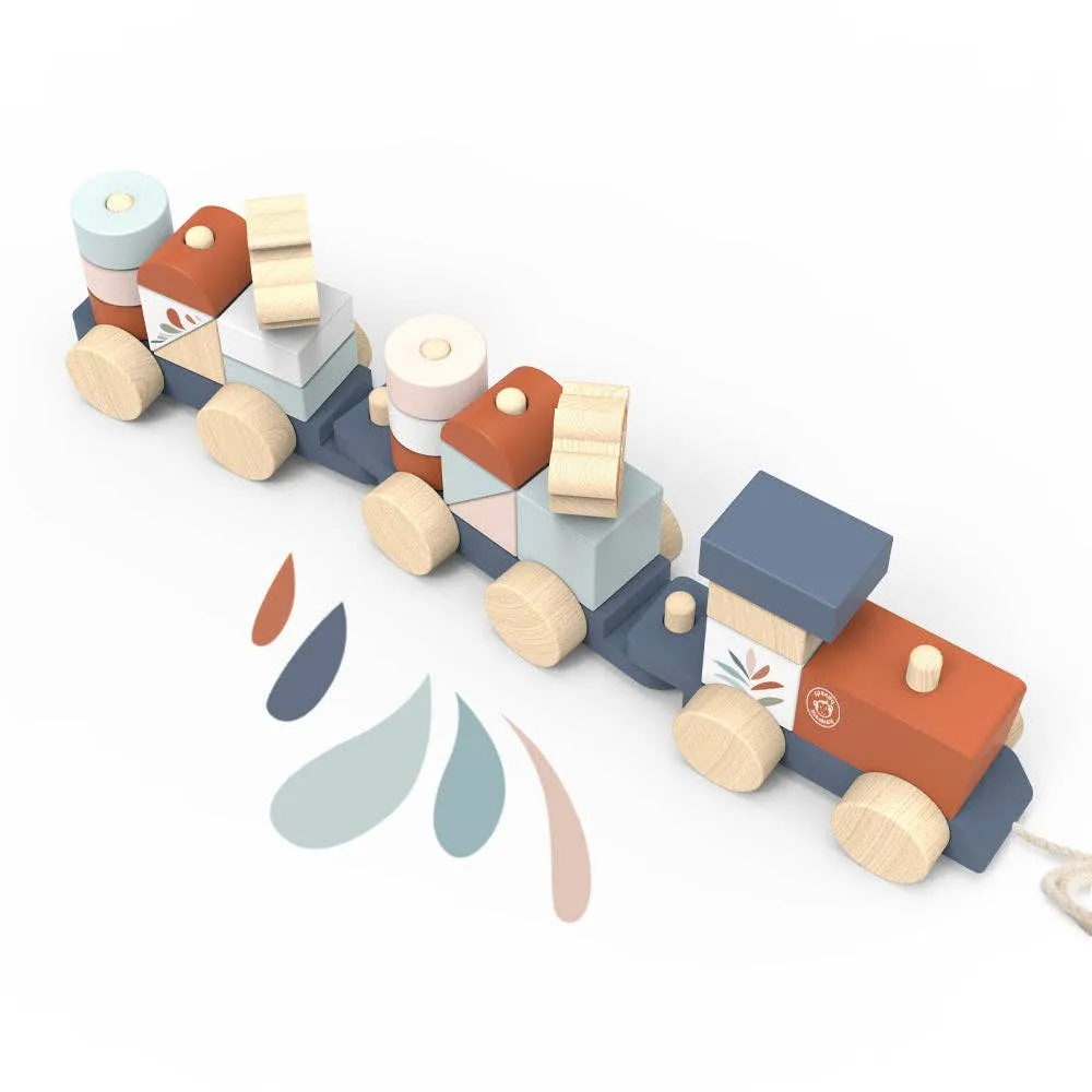 Wooden Stacking Train with Monkey Figures – Multicolor | Unique Gifts for Toddlers