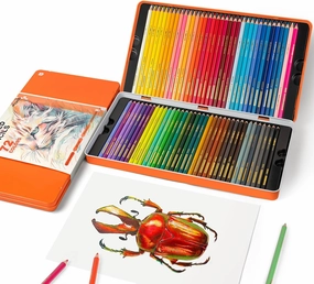 Woomer Premium 72 Colored Pencil, Artists 3.8mm Creamy Soft Core with Lightfast Vibrant Color, Ideal Sketching Coloring Pencils for Kids Adults Beginners with Case Tin Box