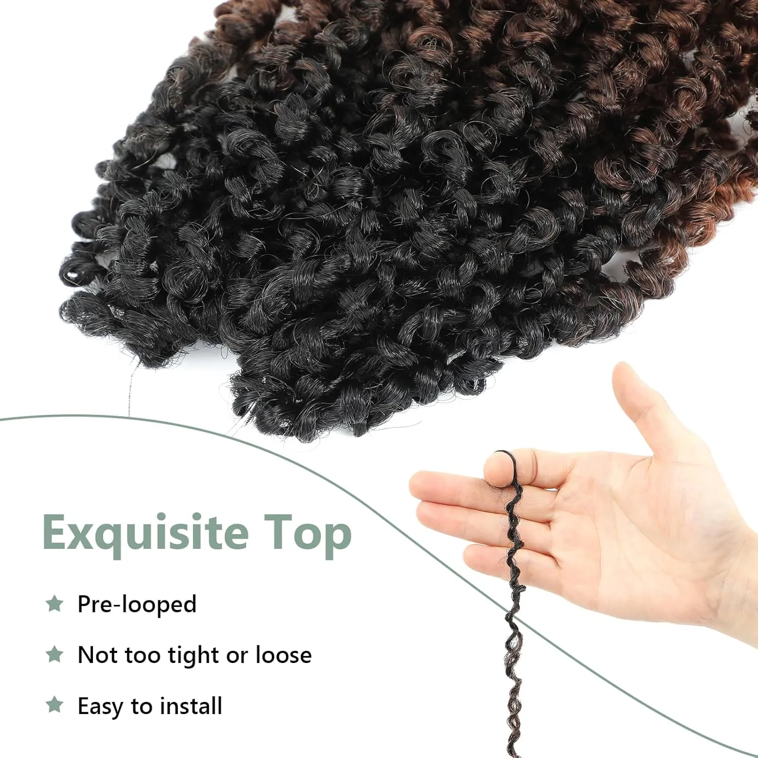 Yanky Twist Crochet Hair 16 Inch 8 Packs Crochet Yanky Twist Hair Spring Mini Twists Crochet Hair Extensions 1B/30/27 Bohemian Passion Twist Hair for Black Women