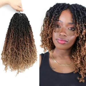 Yanky Twist Crochet Hair 16 Inch 8 Packs Crochet Yanky Twist Hair Spring Mini Twists Crochet Hair Extensions 1B/30/27 Bohemian Passion Twist Hair for Black Women