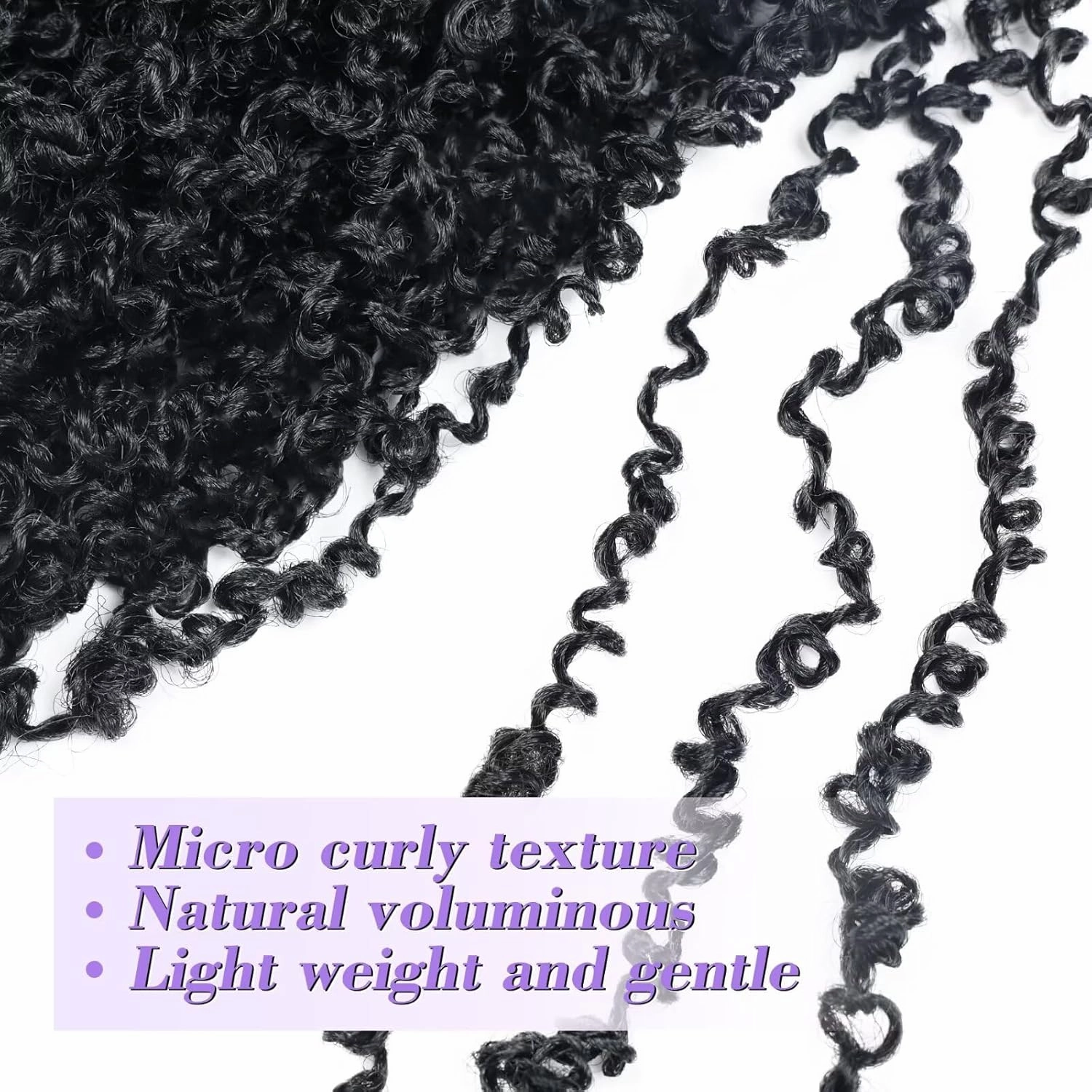 Yanky Twist Crochet Hair for black women 14 Inch 8 Packs 30 Stands/Pc,Pre-looped Fluffy Spring Mini Twist Passion Twist Natural Black Synthetic Crochet Braids Braiding Hair(14 Inch, 1B-8P)