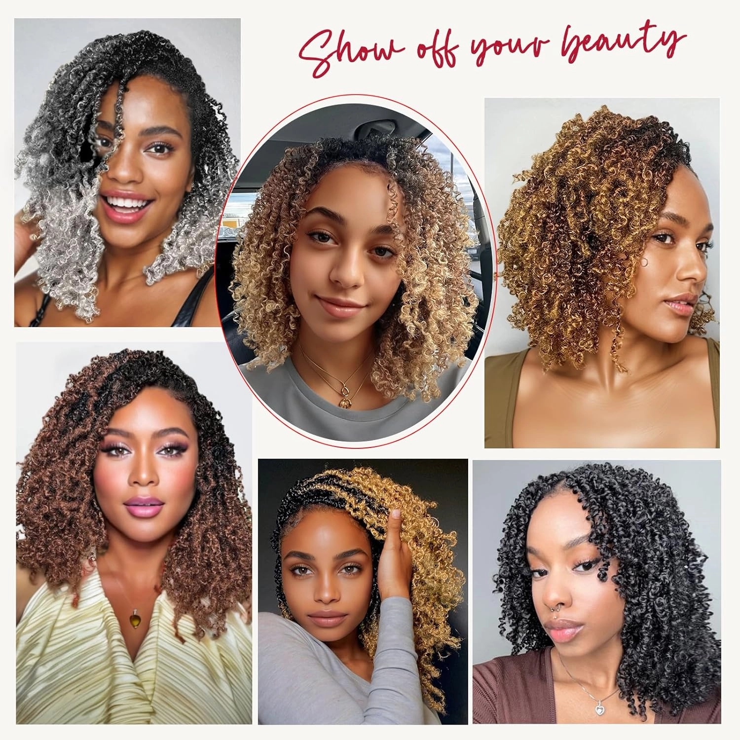 Yanky Twist Crochet Hair, PILLUGER Yaki Twists Hair Micro Spring Twist Braids,9 Packs Pre-looped passion Twist Brown Senegalese With Curls Crochet Synthetic Hair Extensions(1B/30/27)