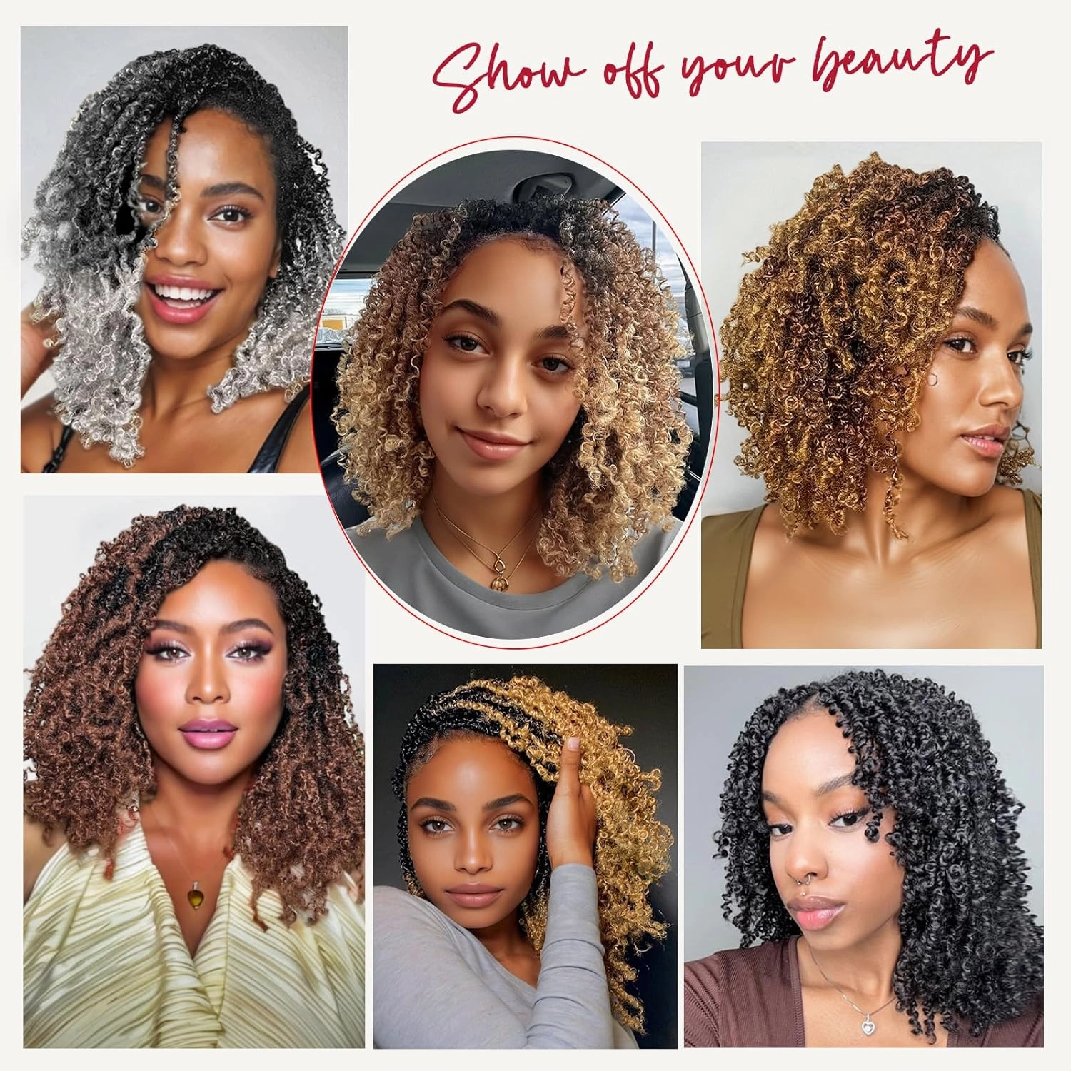 Yanky Twist Crochet Hair, PILLUGER Yaki Twists Hair Micro Spring Twist Braids,9 Packs Pre-looped passion Twist Brown Senegalese With Curls Crochet Synthetic Hair Extensions(1B/4/30)