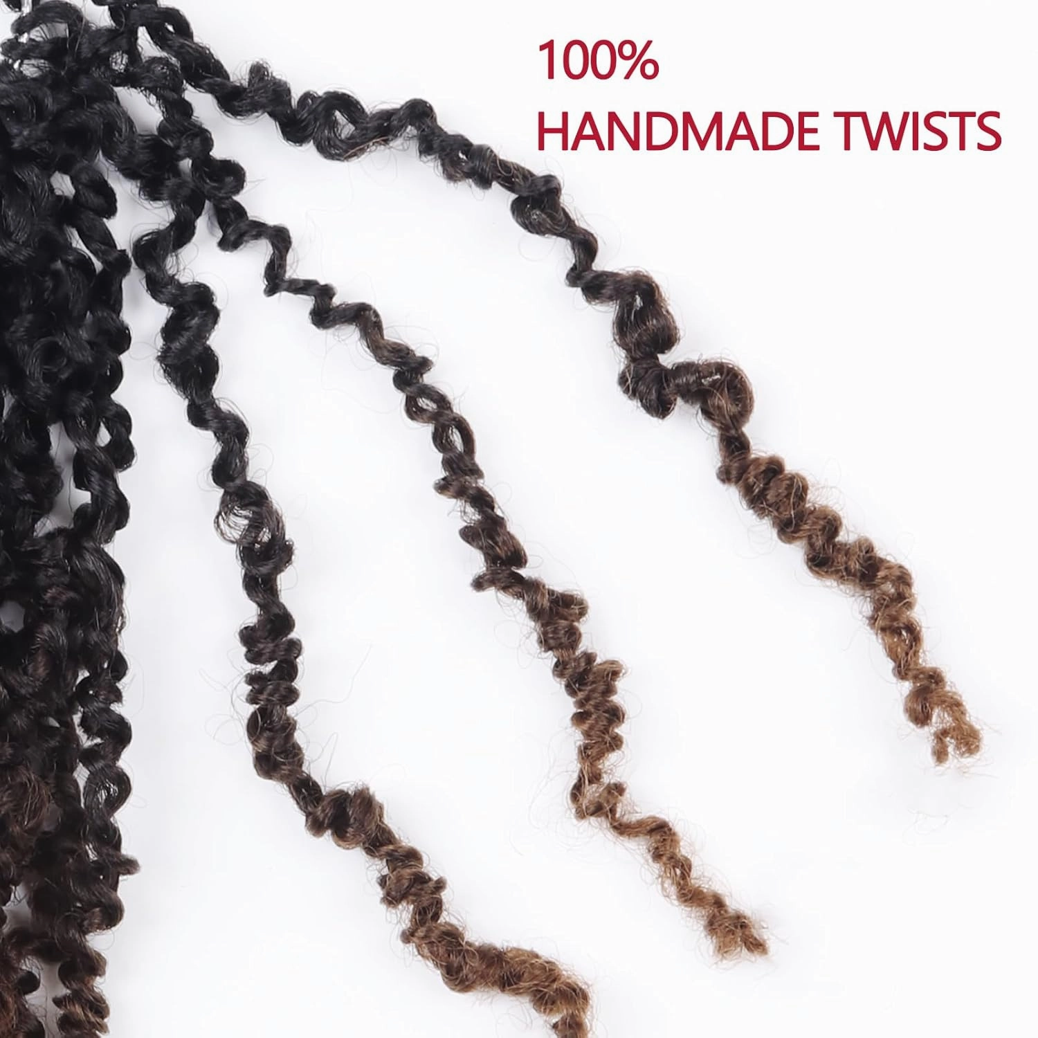 Yanky Twist Crochet Hair, PILLUGER Yaki Twists Hair Micro Spring Twist Braids,9 Packs Pre-looped passion Twist Brown Senegalese With Curls Crochet Synthetic Hair Extensions(1B/4/30)