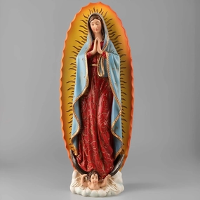 Yu Yan Creative Home Gifts-Our Lady of Guadalupe Figure on Base, 10.35" H, Resin and Stone, Religious Gift, Decoration