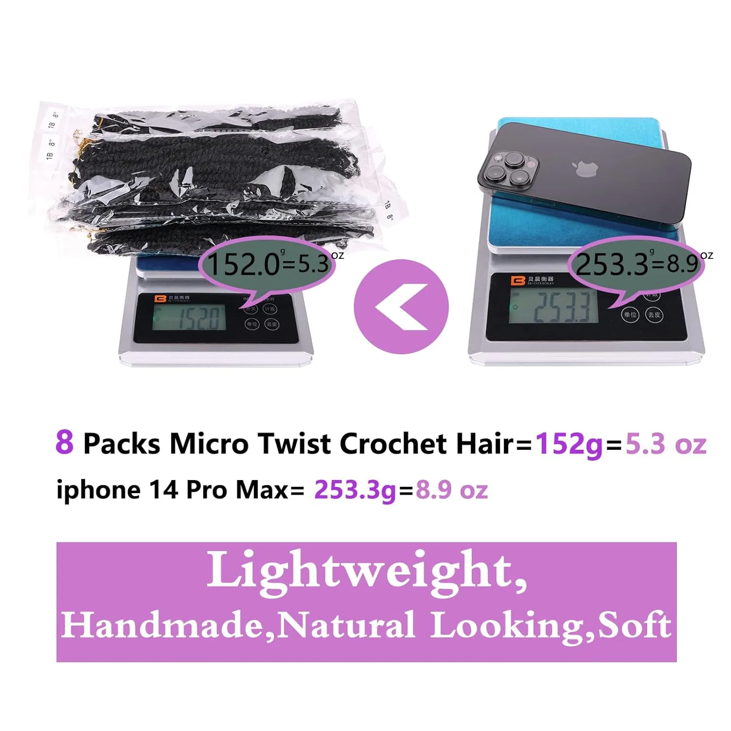 ZRQ 8 Inch Micro Twist Crochet Hair Bob Crochet Braids Mini Pre-twisted Passion Twist Mini Senegalese Twist Crochet Hair Pre-looped Micro Braids Crochet Hair Extensions(9 Packs,2#)